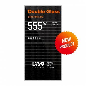 DHM-72X10 / DG-525 ~ 555W Tấm năng lượng mặt trời đơn kính đôi hiệu quả cao 