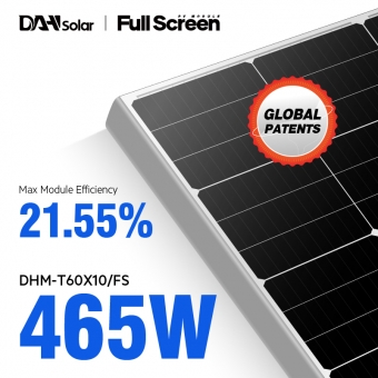 DHT-M60X10 / FS 450 ~ 470W cắt 1/3 tấm pin năng lượng mặt trời hiệu suất cao hiện tại thấp
 